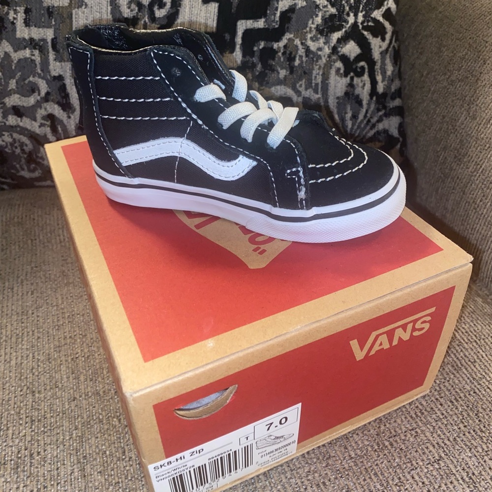Vans Sk8 Hi Skate Shoe - Little Kid / Big Kid - Black Size 7T